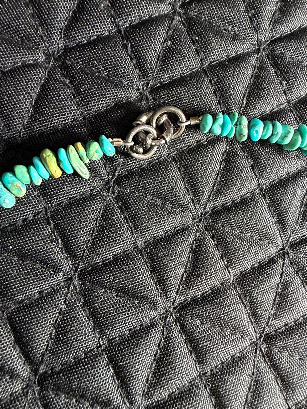 Turquoise Chip Bead Necklace - Blue Turquoise Statement - Picture 2 of 4